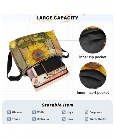 Sunflowers Vintage Womens Tote Bag Leather Shoulder Bag For Women Men Large Hobo Cross Body Bags Handbag $18.01 Totes