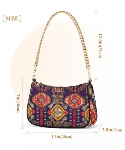 Clutch Shoulder Bags Tote Evening Purse Handbags for Women Hobo Bags Colorful Ethnic Style with Zipper Closure $15.36 Totes