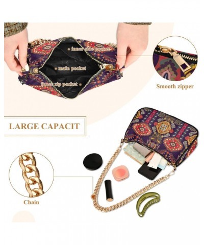 Clutch Shoulder Bags Tote Evening Purse Handbags for Women Hobo Bags Colorful Ethnic Style with Zipper Closure $15.36 Totes