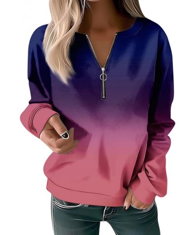 Women Half Zip Plus Size Sweatshirts Trendy Print Hoodies Fleece Quarter Zipper Casual Loose Fall Winter Pullovers 6-pink $11...