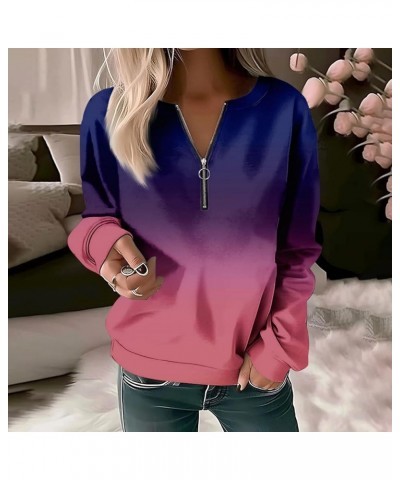 Women Half Zip Plus Size Sweatshirts Trendy Print Hoodies Fleece Quarter Zipper Casual Loose Fall Winter Pullovers 6-pink $11...