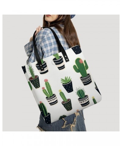 Many Potted Cacti Handbag Large Capacity Top-Handle Bag Ladies Shoulder Totes $18.86 Totes