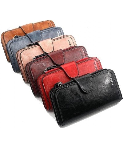 Wallets Ladies Wallet Wax Oil Leather Billfold Retro Leather Wallet Mobile Phone Female Durable Purses Organized and Easy to ...