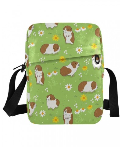 Small Shoulder Guinea Pigs Flower Messenger Bags Women and Men Mini Adjustable Crossbody Handbag, Travel Portable Purse Phone...