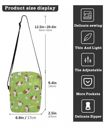 Small Shoulder Guinea Pigs Flower Messenger Bags Women and Men Mini Adjustable Crossbody Handbag, Travel Portable Purse Phone...