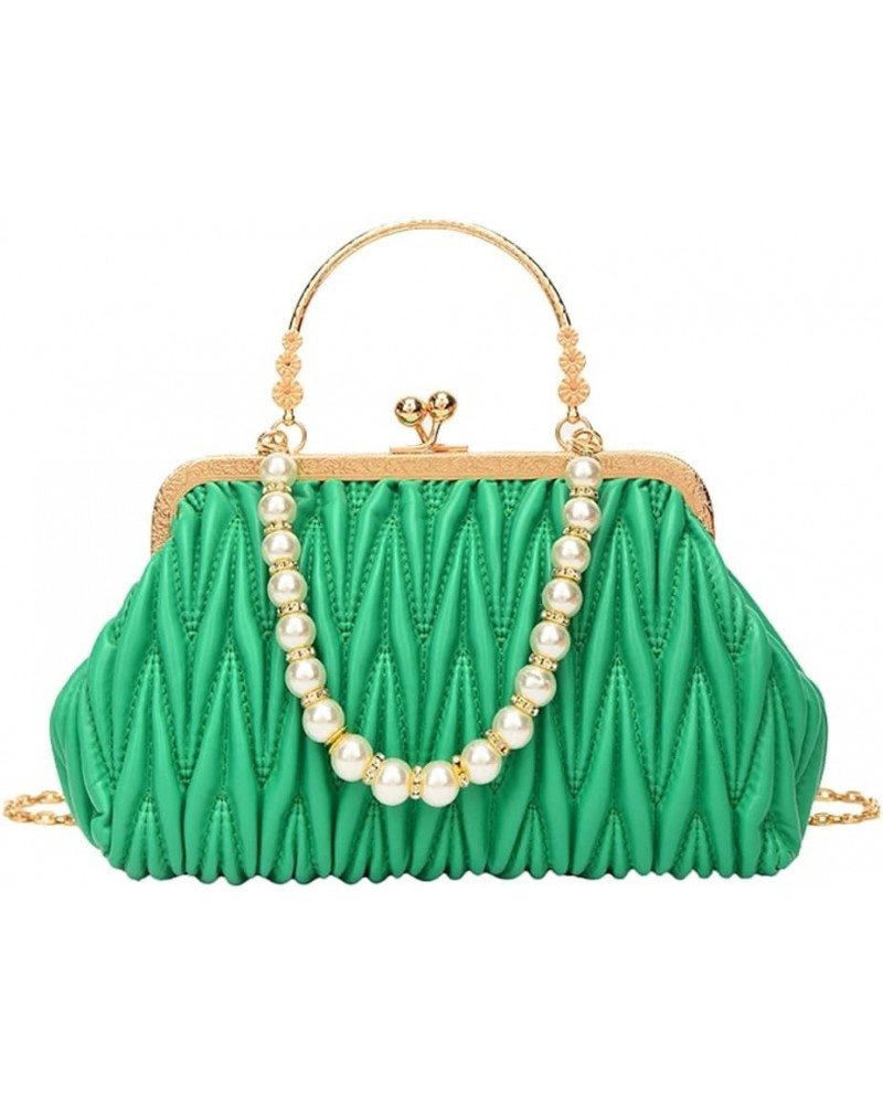 Womens Clutch Purse Pearl Evening Bag Envelope Evening Bridal Wedding Party Club Purses Crossbody Handbags Green $32.32 Eveni...