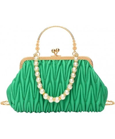 Womens Clutch Purse Pearl Evening Bag Envelope Evening Bridal Wedding Party Club Purses Crossbody Handbags Green $32.32 Eveni...