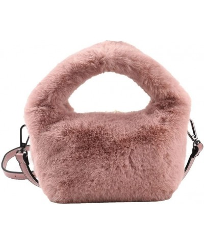 Women Girls Fuzzy Plush Shoulder Bag Soft Warm Cross Bag Fleece Dating Bag Pink $13.50 Shoulder Bags