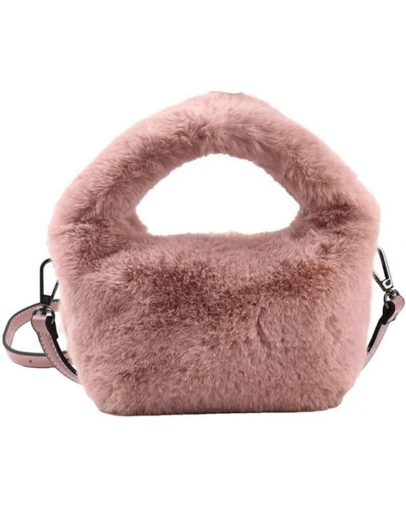 Women Girls Fuzzy Plush Shoulder Bag Soft Warm Cross Bag Fleece Dating Bag Pink $13.50 Shoulder Bags