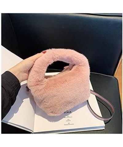 Women Girls Fuzzy Plush Shoulder Bag Soft Warm Cross Bag Fleece Dating Bag Pink $13.50 Shoulder Bags