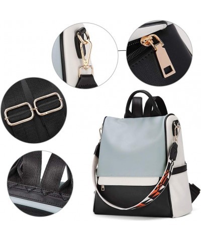 Womens Backpack Purse Leather Anti-theft Large Fashion Designer Travel Bag Ladies Shoulder Bags 1-6 Plain Gray $19.60 Backpacks