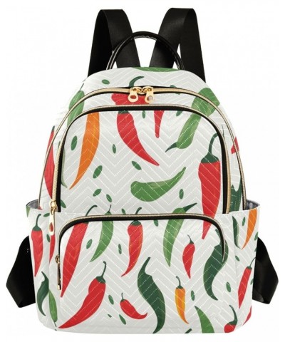 Small Backpack Purse for Women, Red Green Peppers Travel Bag Casual Daypack Shoulder Bag Small $17.28 Backpacks