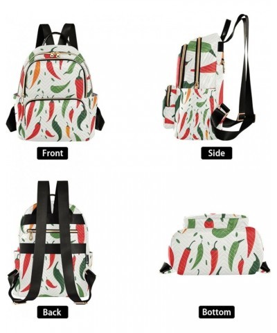 Small Backpack Purse for Women, Red Green Peppers Travel Bag Casual Daypack Shoulder Bag Small $17.28 Backpacks