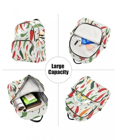 Small Backpack Purse for Women, Red Green Peppers Travel Bag Casual Daypack Shoulder Bag Small $17.28 Backpacks