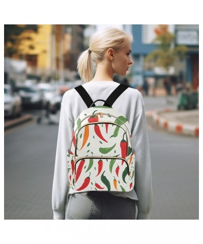 Small Backpack Purse for Women, Red Green Peppers Travel Bag Casual Daypack Shoulder Bag Small $17.28 Backpacks