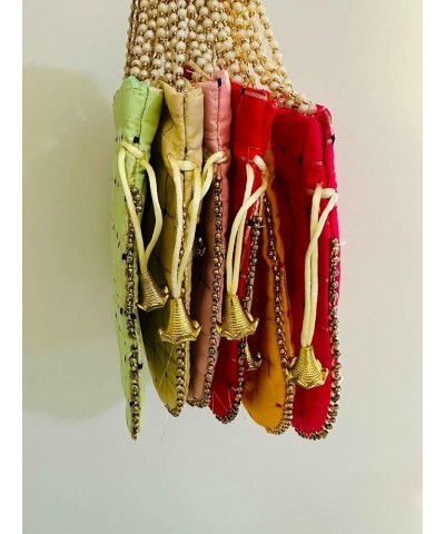 EthnicTreasure Handicrafted Women Potli Bags, Evening Handbags for womenBest for gifting/Pearls Handle Purse Clutch Purse Red...