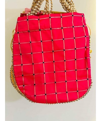 EthnicTreasure Handicrafted Women Potli Bags, Evening Handbags for womenBest for gifting/Pearls Handle Purse Clutch Purse Red...