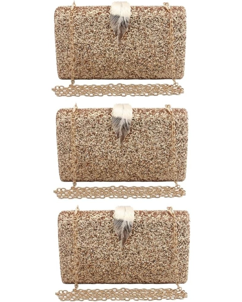 2 Pcs Clutch Handbag Women Clutch Bag Dinner Bag Women Handbag Evening Handbag Fashion Miss Small Square Goldenx3pcs $16.36 C...