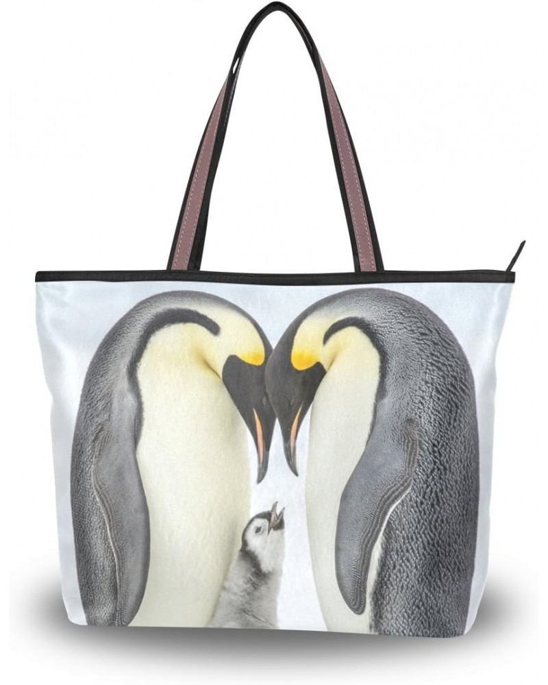 Women Top Handle Tote Bag Penguins Family Shoulder Bag Handbag $11.07 Shoulder Bags