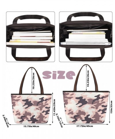 Women Tote Bag Large Handbag Camouflage Print Pattern Shoulder Bag Zippered Satchel Purse Work Travel Beach Tote Bag $9.22 Sa...