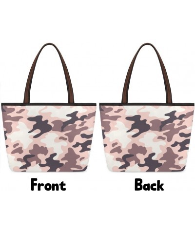 Women Tote Bag Large Handbag Camouflage Print Pattern Shoulder Bag Zippered Satchel Purse Work Travel Beach Tote Bag $9.22 Sa...