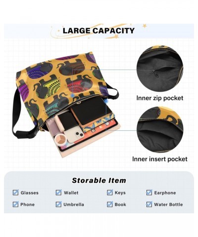 Decorated Indian Elephant Hobo Crossbody Bags for Women Leather Large Shoulder Bag Cross Body Trendy Womens Tote Bags Handbag...