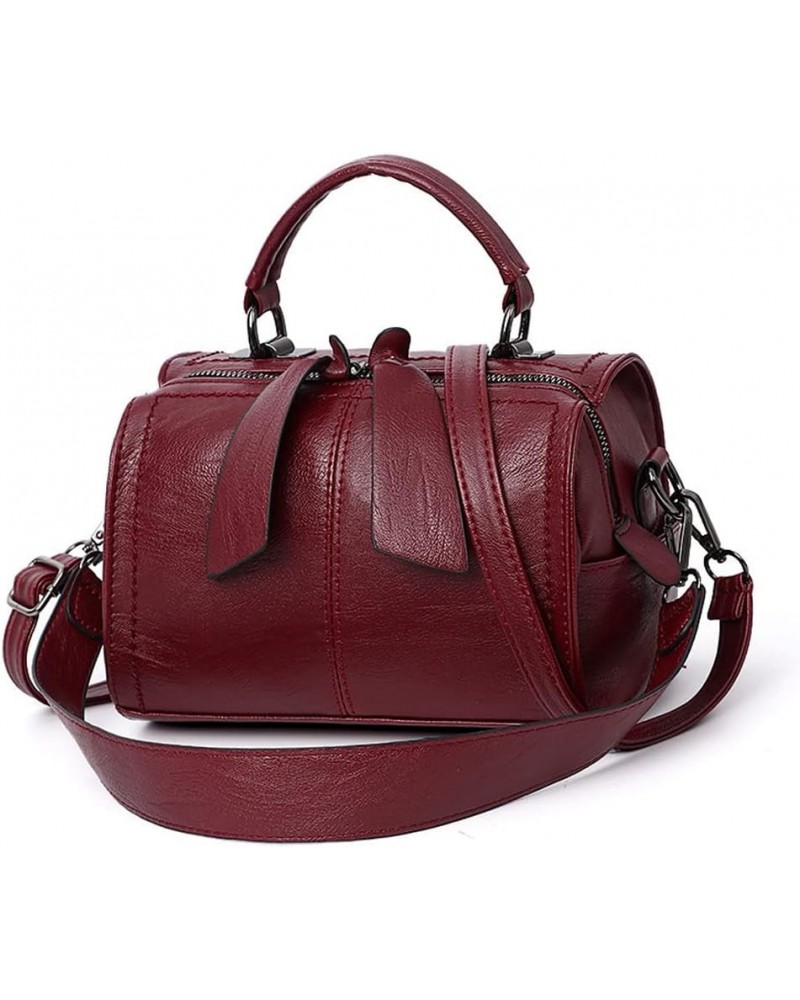 Fashion Handbag Soft Leather Shoulder Bag Messenger Bag Butterfly Zipper Pull Shape Red $36.35 Shoulder Bags