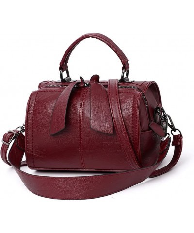 Fashion Handbag Soft Leather Shoulder Bag Messenger Bag Butterfly Zipper Pull Shape Red $36.35 Shoulder Bags