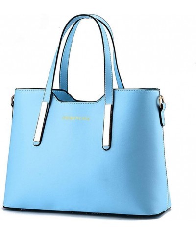 Chikencall®Women Clacssic Tote Bag Fashion Handbag And Purses Ladies Shoulder Bag Top Handle Satchel Light Blue $18.00 Totes