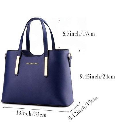 Chikencall®Women Clacssic Tote Bag Fashion Handbag And Purses Ladies Shoulder Bag Top Handle Satchel Light Blue $18.00 Totes