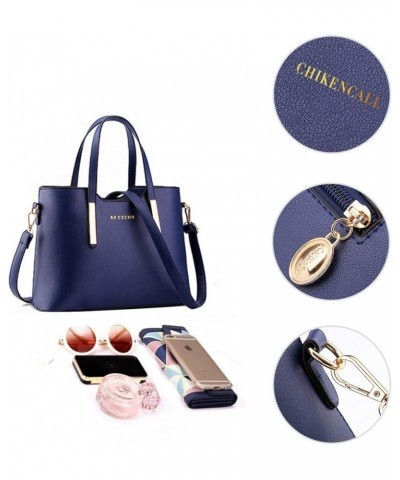 Chikencall®Women Clacssic Tote Bag Fashion Handbag And Purses Ladies Shoulder Bag Top Handle Satchel Light Blue $18.00 Totes