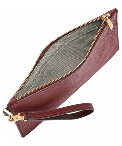 Women's Leather Wristlet Wallet Pouch with Removable Strap for Women Scarlet $32.00 Wristlets