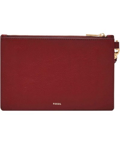 Women's Leather Wristlet Wallet Pouch with Removable Strap for Women Scarlet $32.00 Wristlets