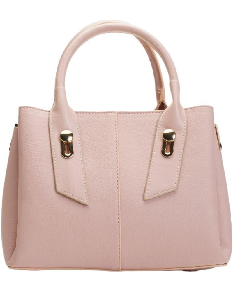 Cascadia Medium-Sized Faux Leather Handbag - Women's Tote and Shoulder Bag R1153 Light Pink $19.80 Satchels