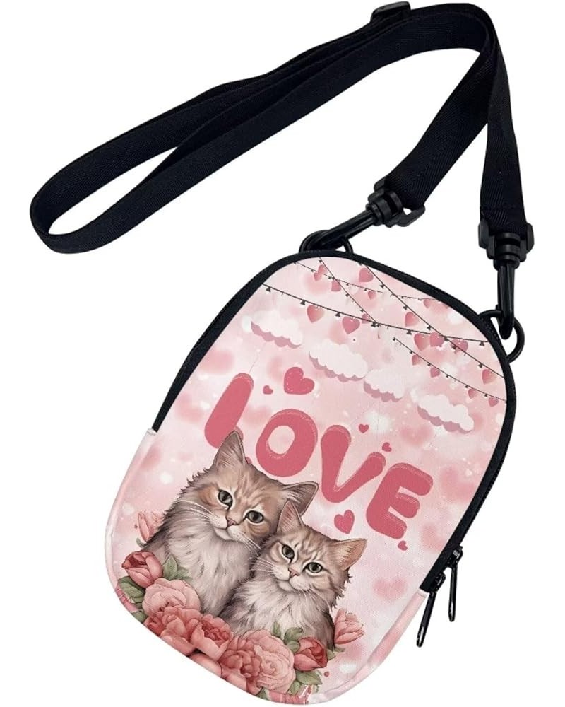 Small Crossbody Bags for Men Casual Shoulder Bag Chest Bag Youth Messenger Bag Purses and Bags Cat Flower $8.66 Totes