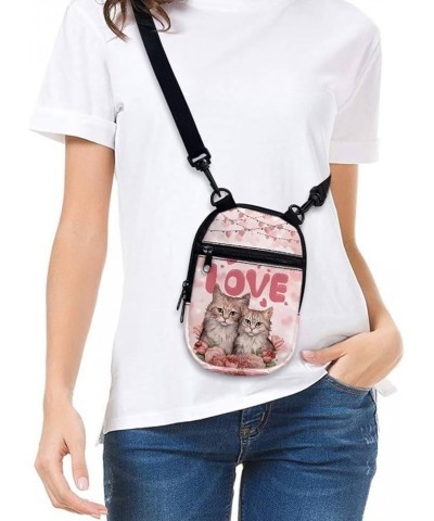 Small Crossbody Bags for Men Casual Shoulder Bag Chest Bag Youth Messenger Bag Purses and Bags Cat Flower $8.66 Totes