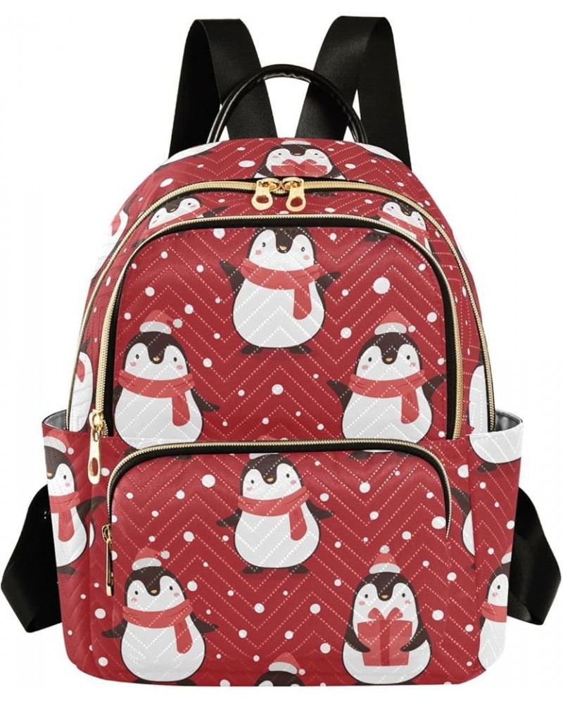 Cute Penguin Cartoon Backpack Purse for Women Lightweight Back Pack Casual Daypack Travel Shoulder Bag Bookbag - S Medium Mul...