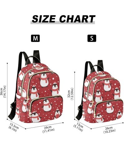 Cute Penguin Cartoon Backpack Purse for Women Lightweight Back Pack Casual Daypack Travel Shoulder Bag Bookbag - S Medium Mul...