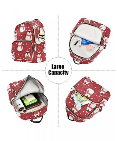 Cute Penguin Cartoon Backpack Purse for Women Lightweight Back Pack Casual Daypack Travel Shoulder Bag Bookbag - S Medium Mul...