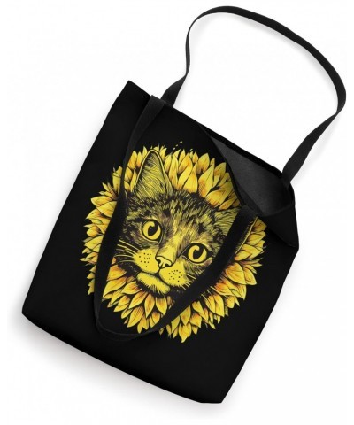 Artistic funny Cat Face in the middle of Sunflower Standard Tote Bag $12.23 Totes