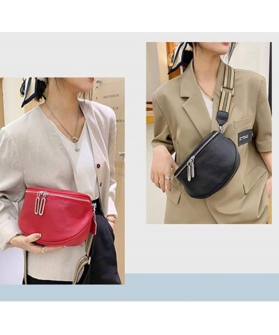 Genuine Leather Saddle Handbag for Women Shoulder Bag Large Capacity Chest Bag Crossbody Purse Red $23.81 Totes