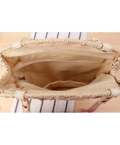 Round Hollow Shoulder Bag Chic Braided Bag Beach Women's Straw Bag Beige $24.99 Handbags