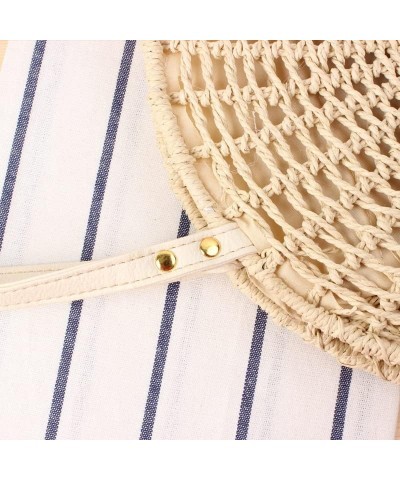 Round Hollow Shoulder Bag Chic Braided Bag Beach Women's Straw Bag Beige $24.99 Handbags