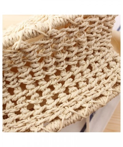 Round Hollow Shoulder Bag Chic Braided Bag Beach Women's Straw Bag Beige $24.99 Handbags