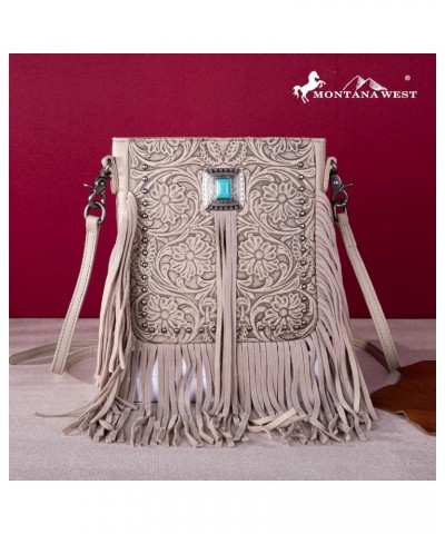 Western Small Purses for Women Crossbody Bag Fringe Purse Leather Women's Shoulder Tooled Handbags LSS-MWR-062BG $34.78 Shoul...