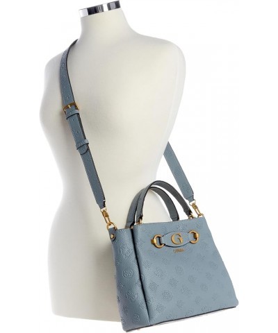 Izzy Peony Small Girlfriend Satchel Light Denim Logo $39.83 Satchels