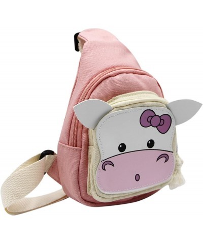 Sling Bags, Crossbody Chest Bag, Canvas Daily Sports Shoulder Bag for Women Lady, Cute Cow Ox Bull Cute Cow,pink $12.16 Satchels