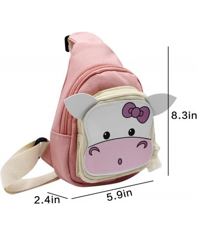 Sling Bags, Crossbody Chest Bag, Canvas Daily Sports Shoulder Bag for Women Lady, Cute Cow Ox Bull Cute Cow,pink $12.16 Satchels