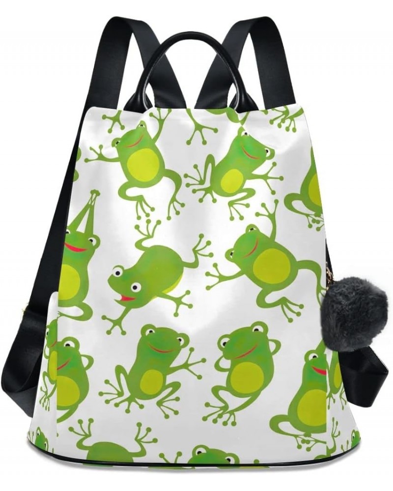 Green Jumping Frog Backpack Purse for Women Anti-theft Fashion Travel Hiking Bag Green Jumping Frog $18.89 Backpacks