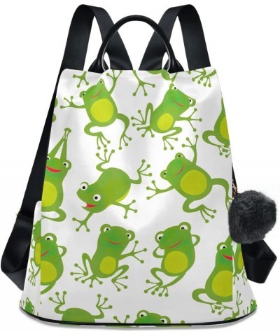 Green Jumping Frog Backpack Purse for Women Anti-theft Fashion Travel Hiking Bag Green Jumping Frog $18.89 Backpacks